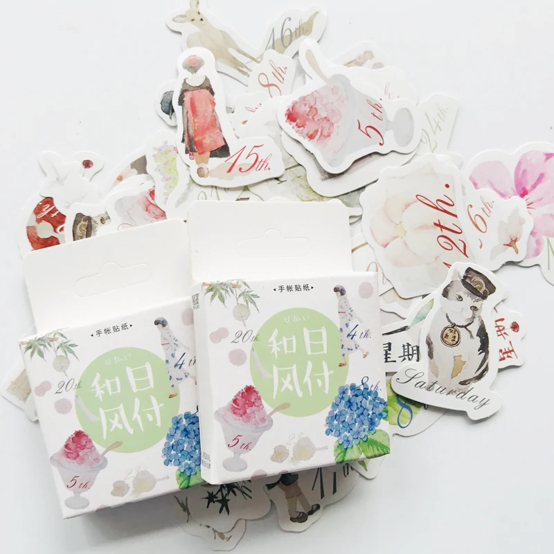 

45 pcs/Pack Cute Date Stickers DIY Decorative Sealing Paste Stick Label School Office Supply Stationery Kid Gift