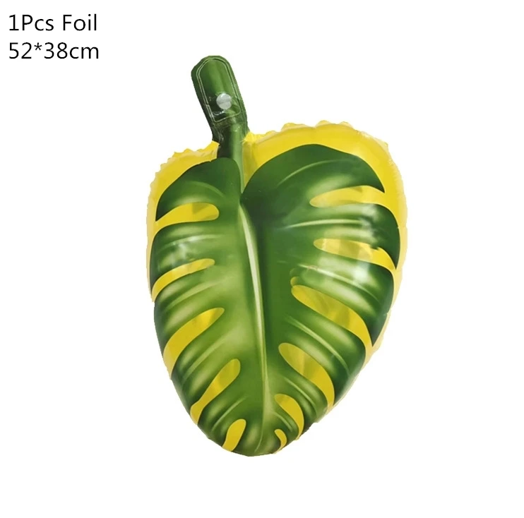 1pcs leaf balloon Динозавр день рождения динозавр фольга конфетти для воздушного шара латексные шары динозавр воздушный шарик Globos дети животные джунгли вечерние украшения - Цвет: 1pcs leaf balloon