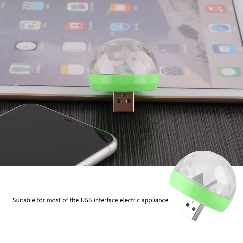Мини USB светодиодный светильник с украшением в виде кристаллов Портативный