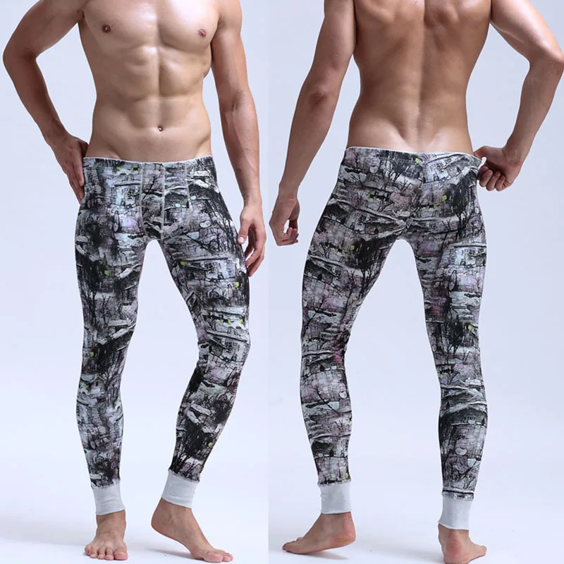 2pcs/lot New Men's Cotton Thermal underwear long johns Autumn and Winter sexy warm casual pants mens polar fleece pants -4 Color