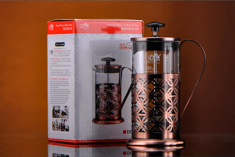 

Cooper French Press Coffee & Tea Maker for home 12Oz | Best Coffee Press Pot with Stainless Steel & Double Glass Drop shipping
