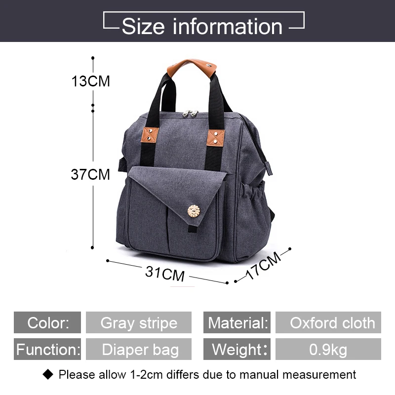 Сумка для подгузников сумки рюкзак мам водонепроницаемая большая Вместительная