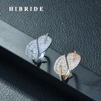 hibride latese fashion micro pave cz wedding rings engagement leave shape ring for women fashion jewelry dress party ring r 264