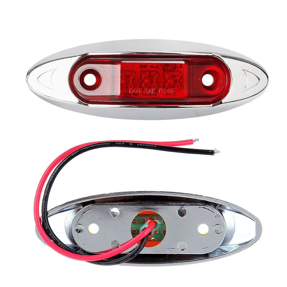 KEYECU 10PCS RED Universal LED Side Clearance Markers lights for Truck Trailer Boat ATV Easy to install Free end wire | Автомобили и