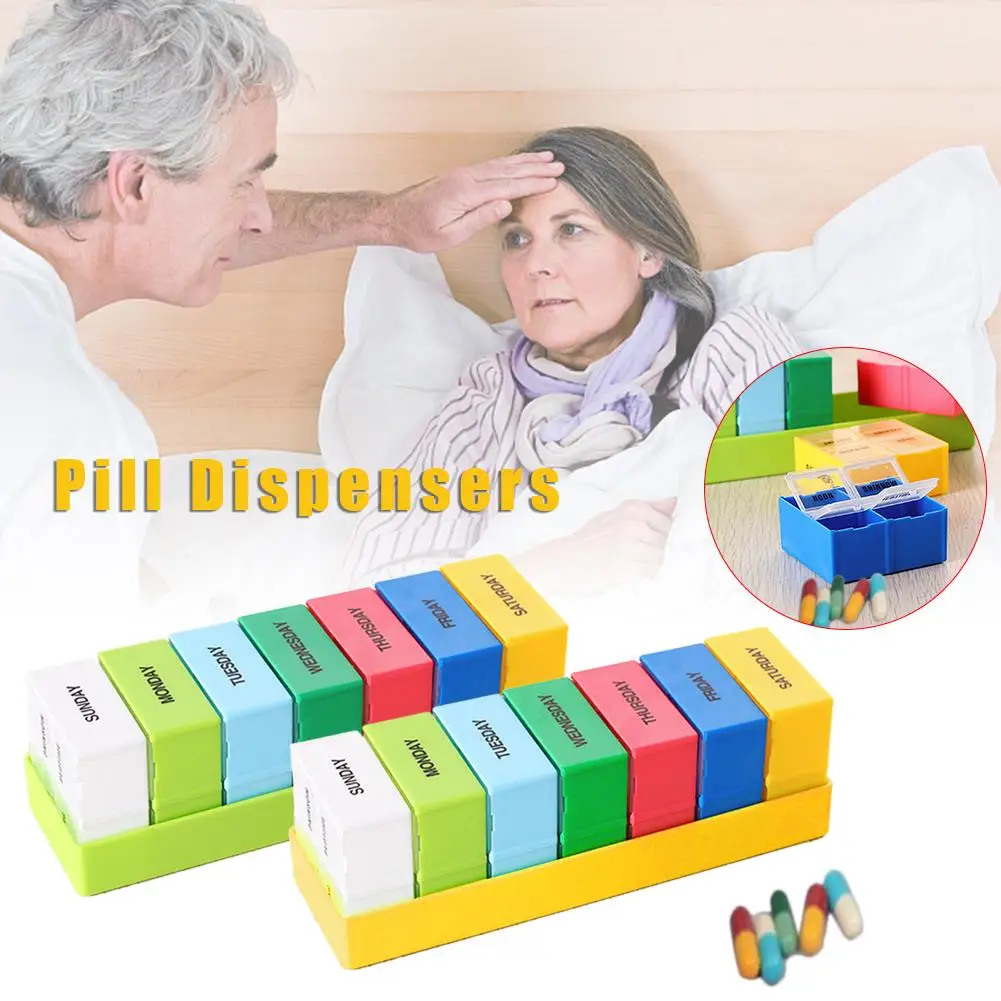 7 дней Портативный медицинский ящик для таблеток путешествий Еженедельный