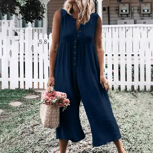 Женский комбинезон без рукавов в стиле бохо Повседневная Клубная одежда брюки с