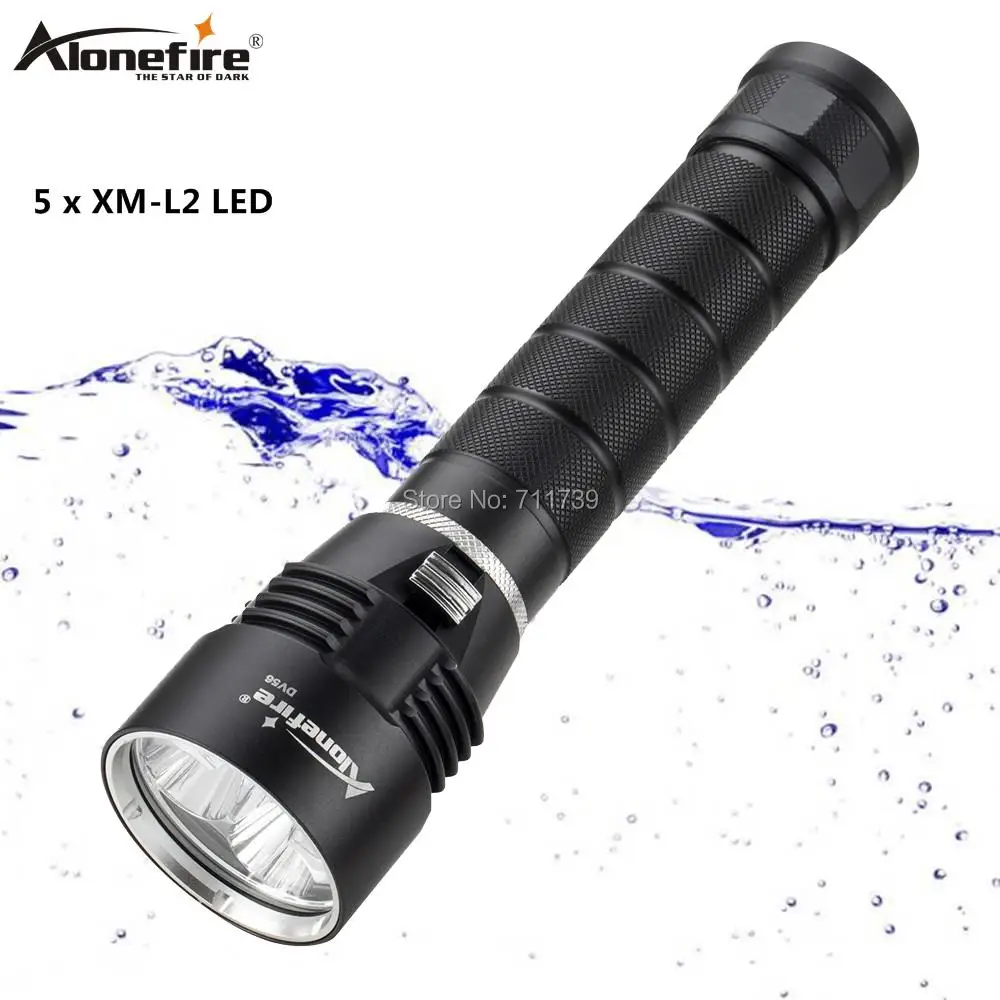 AloneFire DV56 15000Lums дайвинг вспышка светильник 5 x L2 Дайвинг светодиодный фонарь лампа 200 м подводный Водонепроницаемый вспышка светильник фонарь светильник