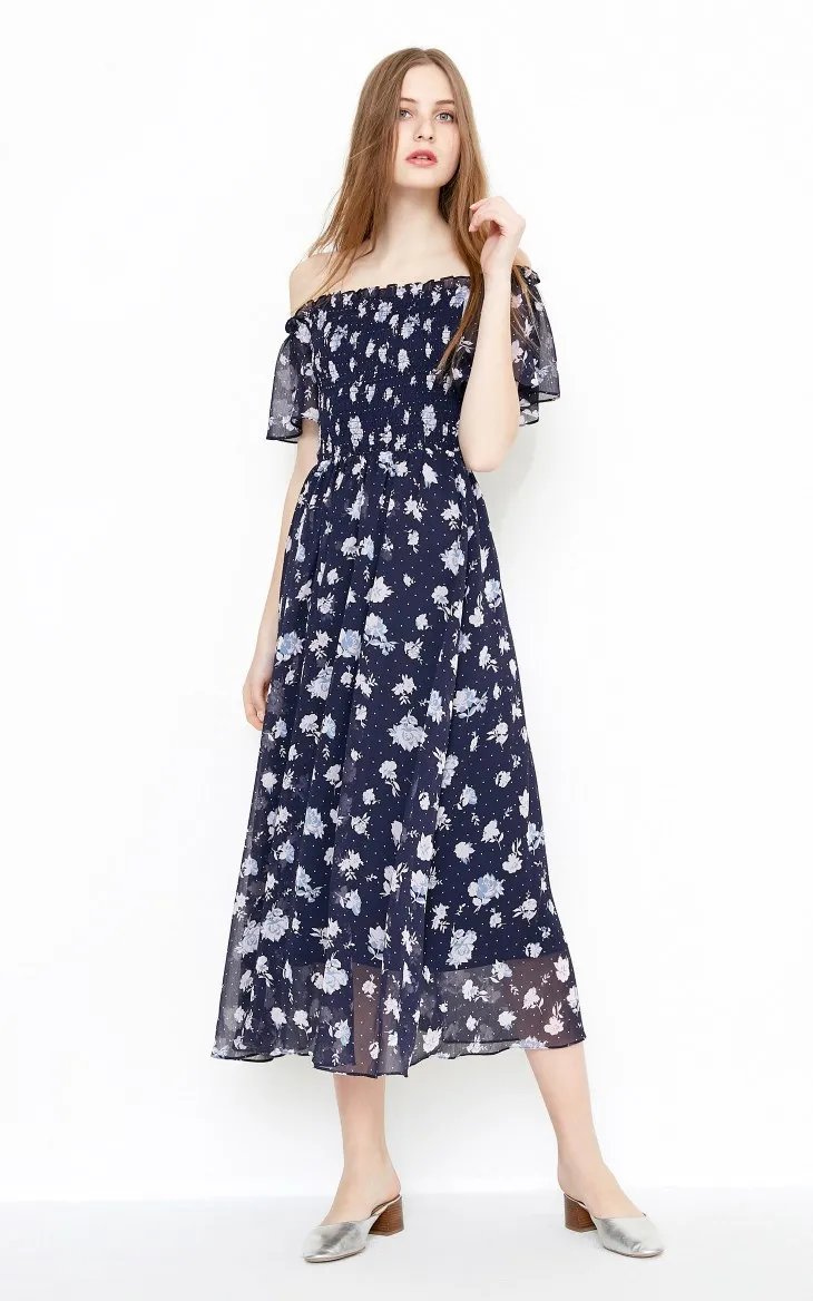Vero Moda платье Макси/длинное пляжное платье с высокой талией и вырезом лодочкой | 31837B516