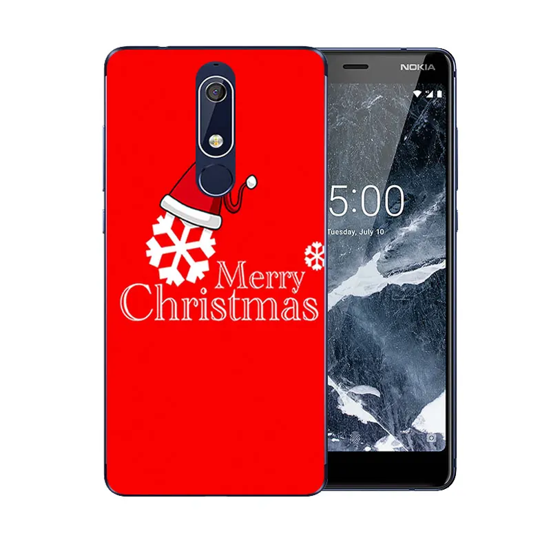 Мягкий ТПУ чехол для Nokia 5 1 nokia5.1 веселый X'MAS шаблон мягкий 2018 DIY задние Чехлы