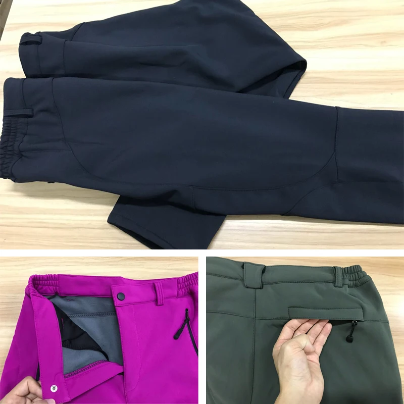 Брюки LoClimb мужские и женские Зимние флисовые ветрозащитные водонепроницаемые