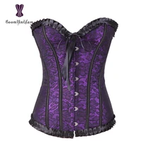 spandex material lavender slimming waist shaper body shapewear voctrian women bustier lace up corset top size s xxl 898