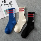 Носки женские PEONFLY, однотонные, в стиле Харадзюку, с надписью