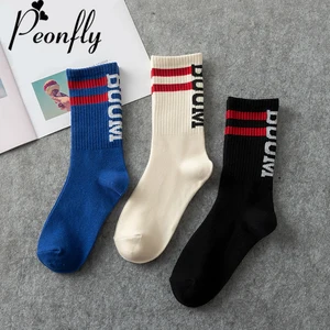 Носки женские PEONFLY, однотонные, в стиле Харадзюку, с надписью