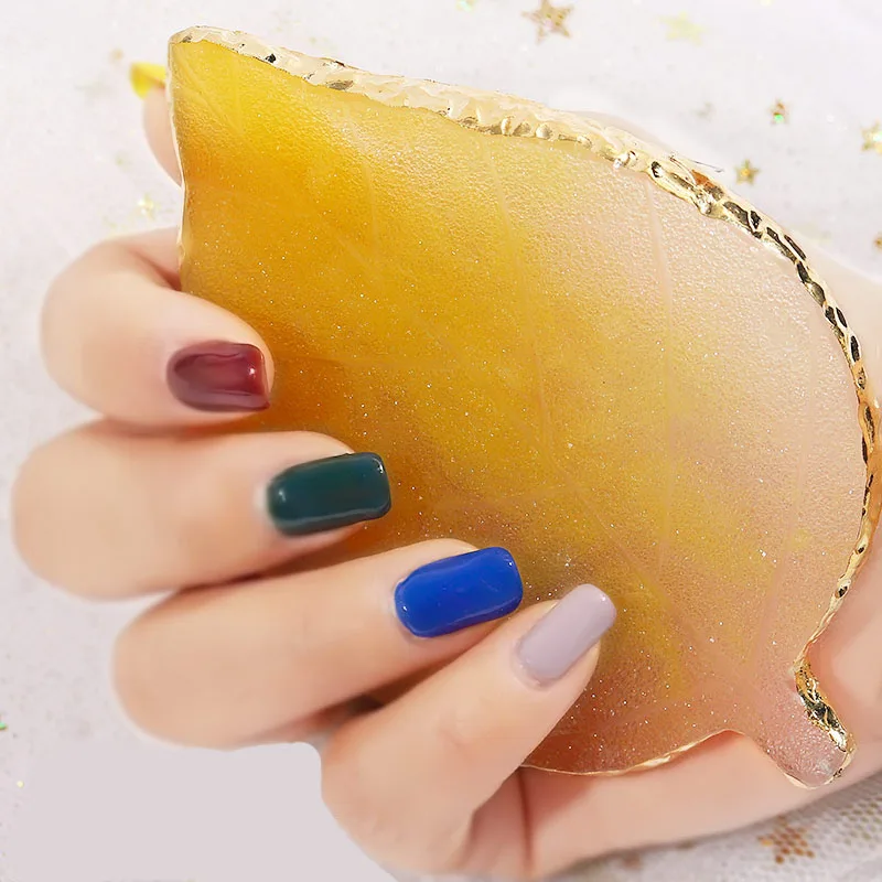 1pc Resin Leaf Gem Stone Gradient Nail Art Palette Acrylic UV Gel Polish Holder Paint Dish Glue Manicure Display Shoot Tool New |