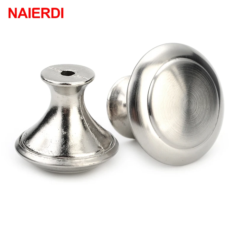 NAIERDI диаметр 24 мм 28 ручка шкафа из нержавеющей стали круглые ручки ящика мебели