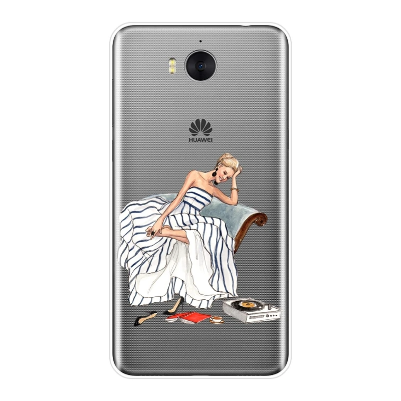 Для девочек с героями мультфильмов задняя крышка для huawei Y5 Y6 Y7 Prime 2017 2018 Y9 2019