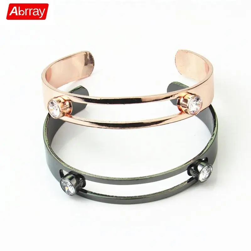Abrray Циркон Открытый браслет манжета для женщин горный хрусталь Регулируемый