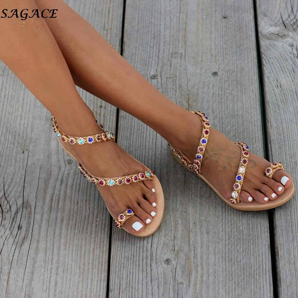 SAGACE/женские летние сандалии на плоской подошве в винтажном стиле Сандалии с