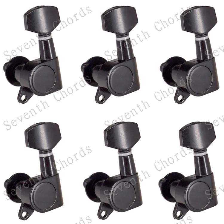 Набор 6 шт. Sealed-gear Guitar Tuning Pegs ключи тюнеры машинные головки для гитары-хромовый и черный и золотистый выбор