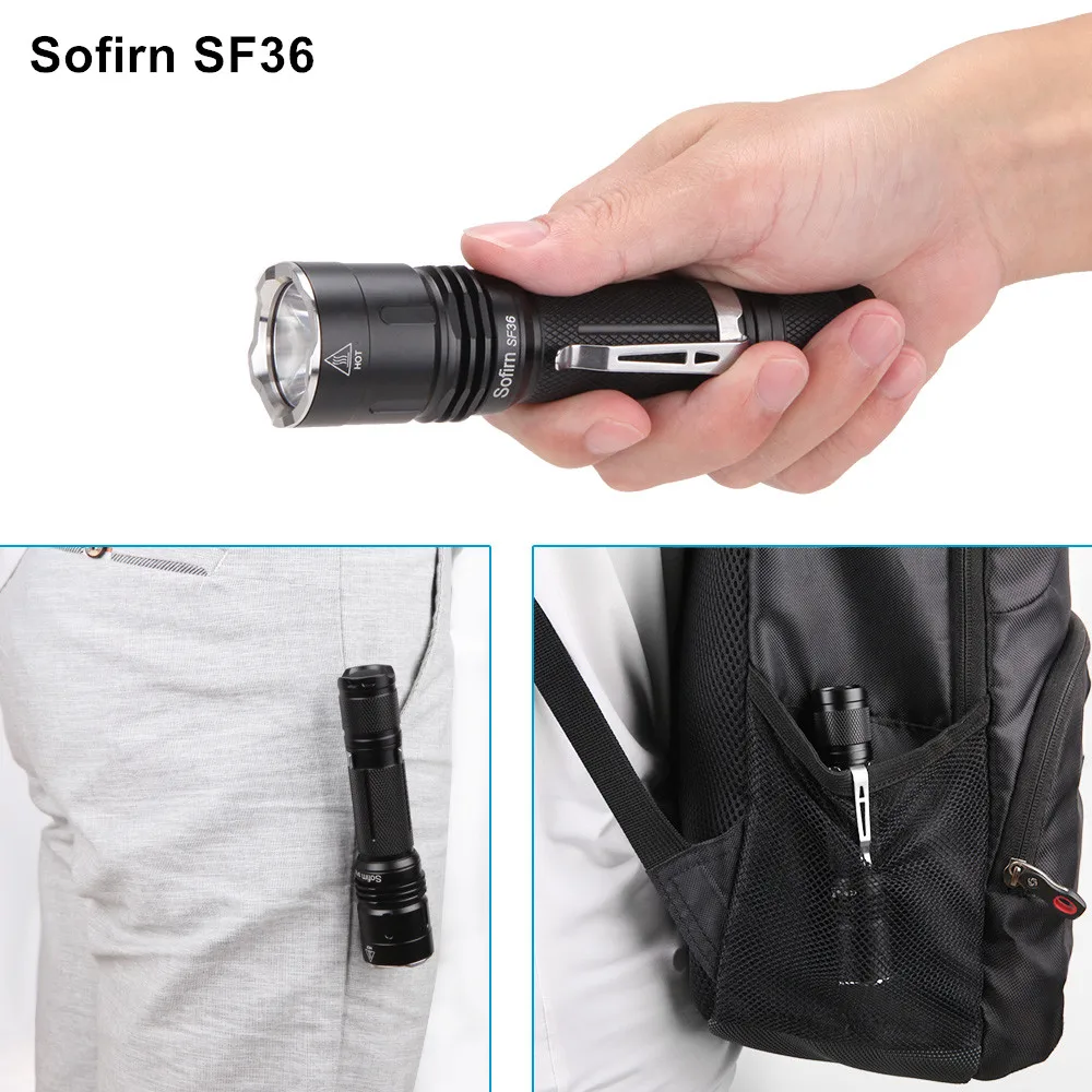 Sofirn SF36 комплект мощный светодиодный фонарик 18650 Cree XPL2 фонарь высокой