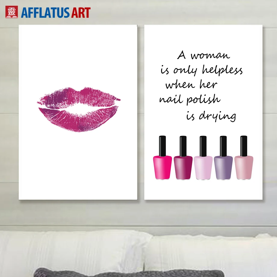 Современный модный домашний декор для девочек Картина на холсте лак ногтей