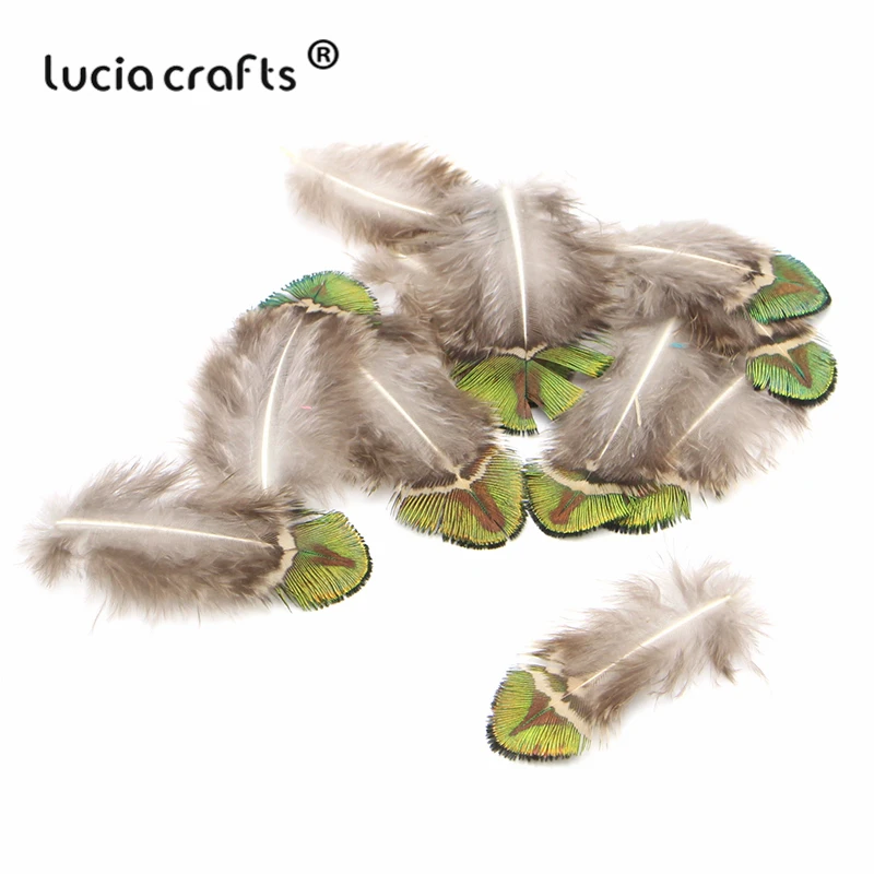 Lucia crafts 12 шт. 4-8 см/1,5-3 дюйма зеленые павлиньи перья DIY вечерние украшения для дома DIY материалы ручной работы аксессуары H0508