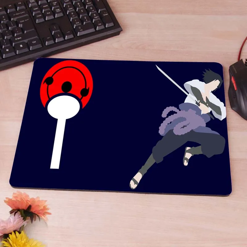 MaiYaCa Sasuke Uchiha-Naruto компьютерный коврик для мыши коврики для украшения рабочего стола Нескользящий Резиновый коврик не оверлок коврик для мыши - Цвет: 25x29cm