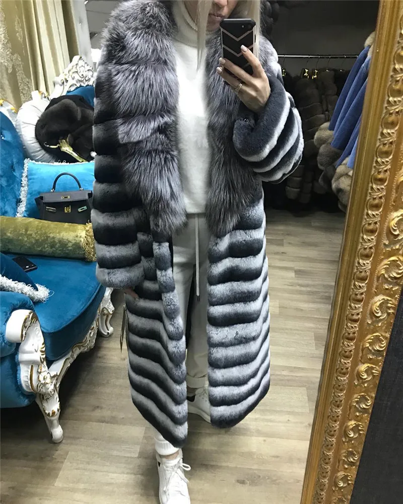 Супер большой меховой воротник из лисьего меха настоящий Шиншилла Цвет кролика