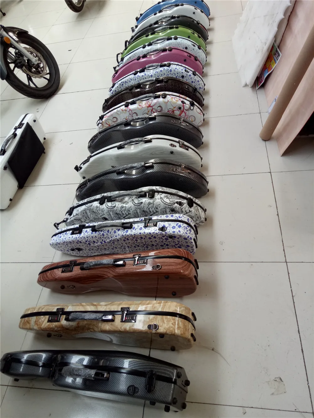 Чехол из 4/4 стекловолокна для скрипки желтого белого черного синего красного