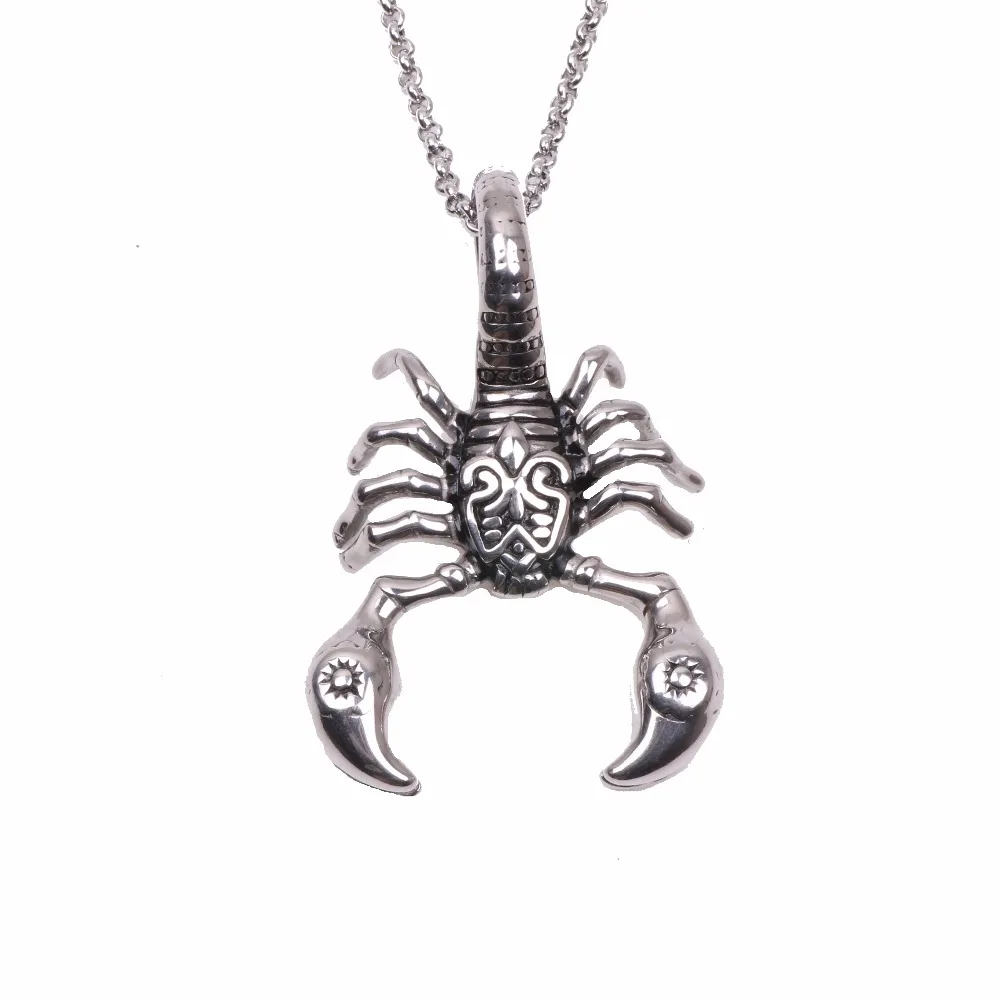 

Stainless Steel Scorpion Pendant Necklace Animal Jewelry Punk Rock Chain For Man And Woman Pendant Jewelry