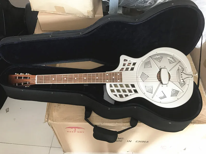 Aiersi Бренд Винтаж хром латунный корпус Cutway салонный резонатор гитарный TRG-10CM