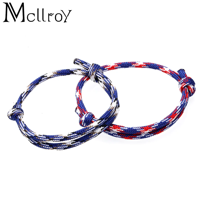 Mcilroy 2 шт./компл. любовь счастливые браслеты с амулетами Нейлон Китайский узел