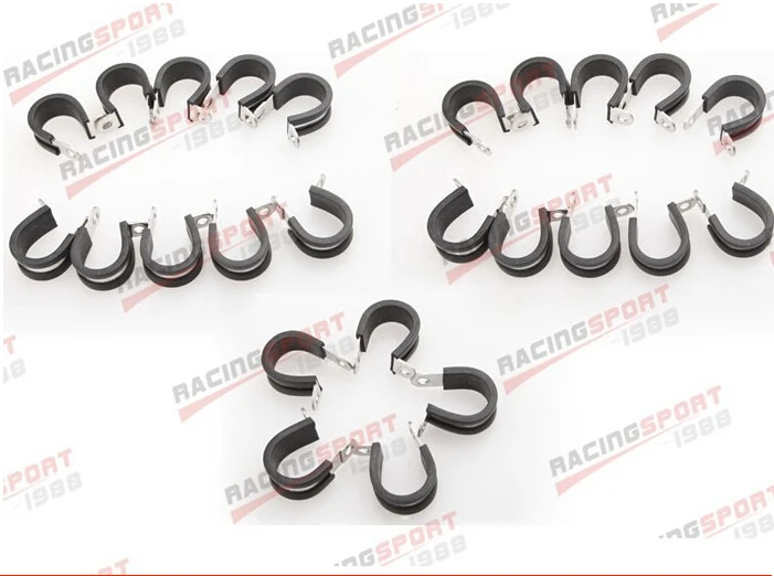 

25PCS Cushioned Hose Mounting Clamp Loop Strap 304 Stainless Steel 1/2" Black