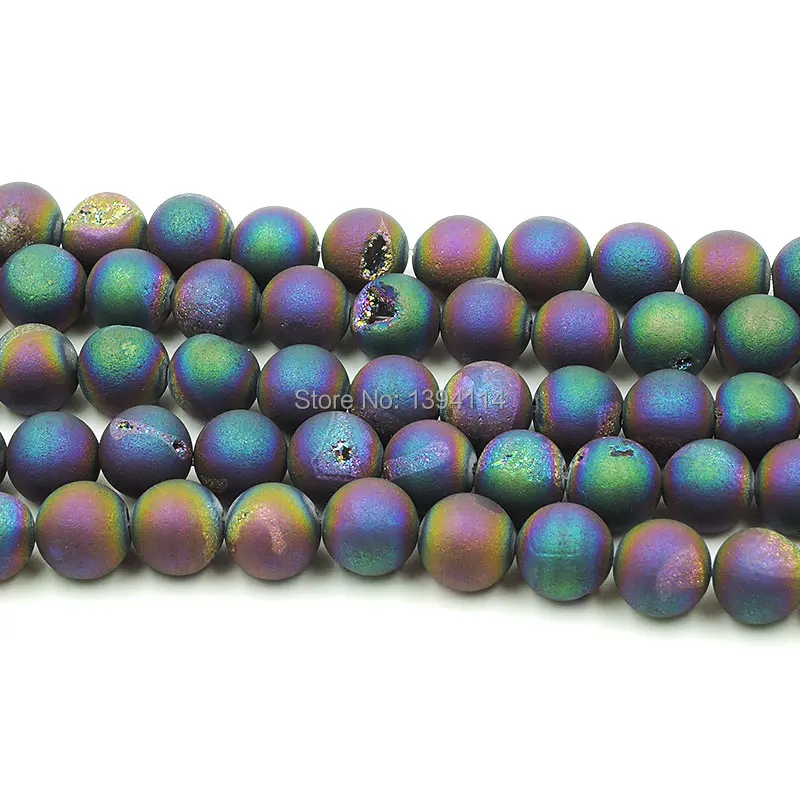 Титановые радужные Agat e Кластерные бусины для изготовления браслетов или