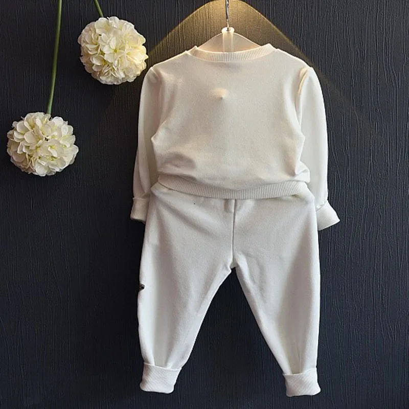 2018 Весенняя детская одежда рубашки с длинными рукавами + штаны блестками и