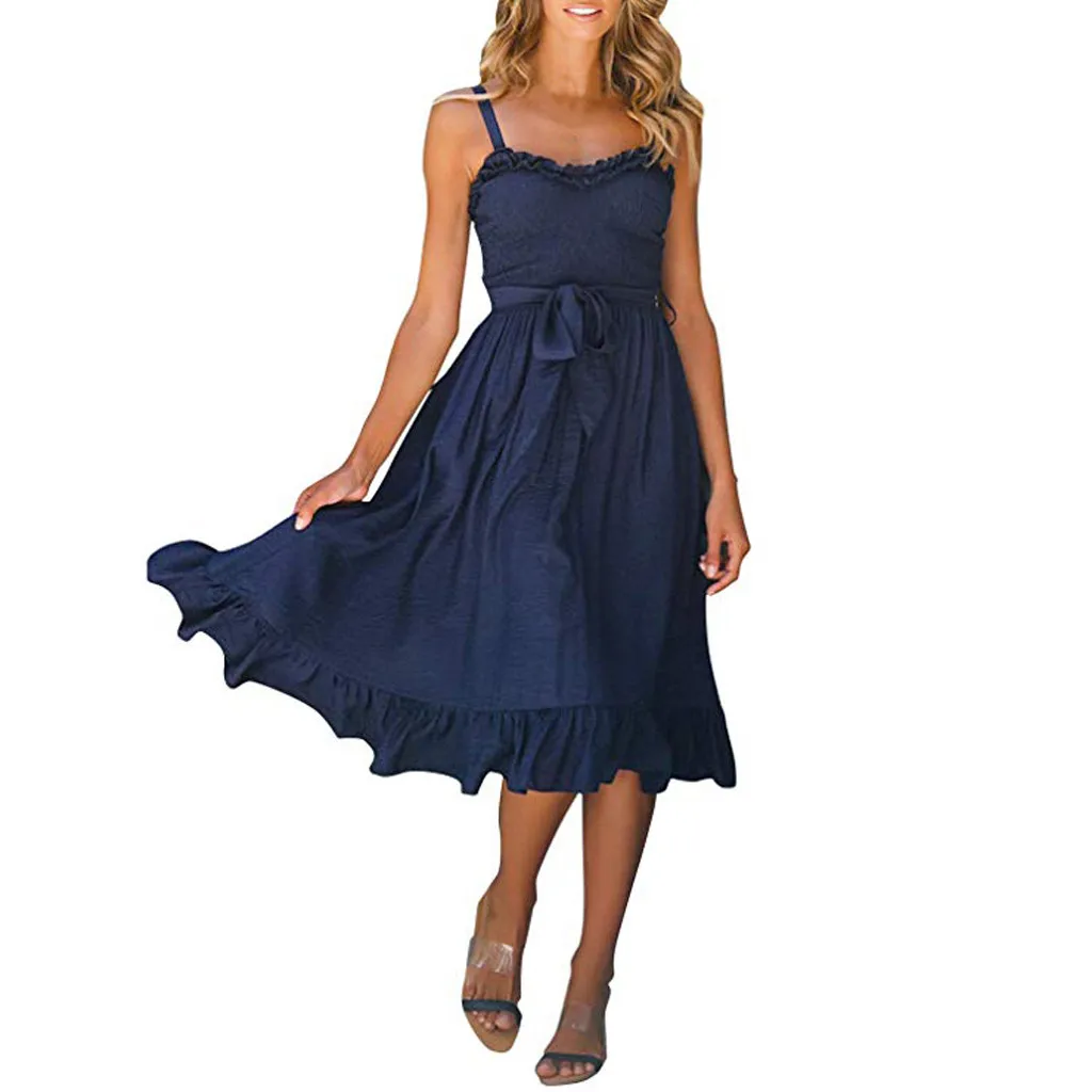 JAYCOSIN Новое модное женское платье с бабочкой открытыми плечами на бретельках миди