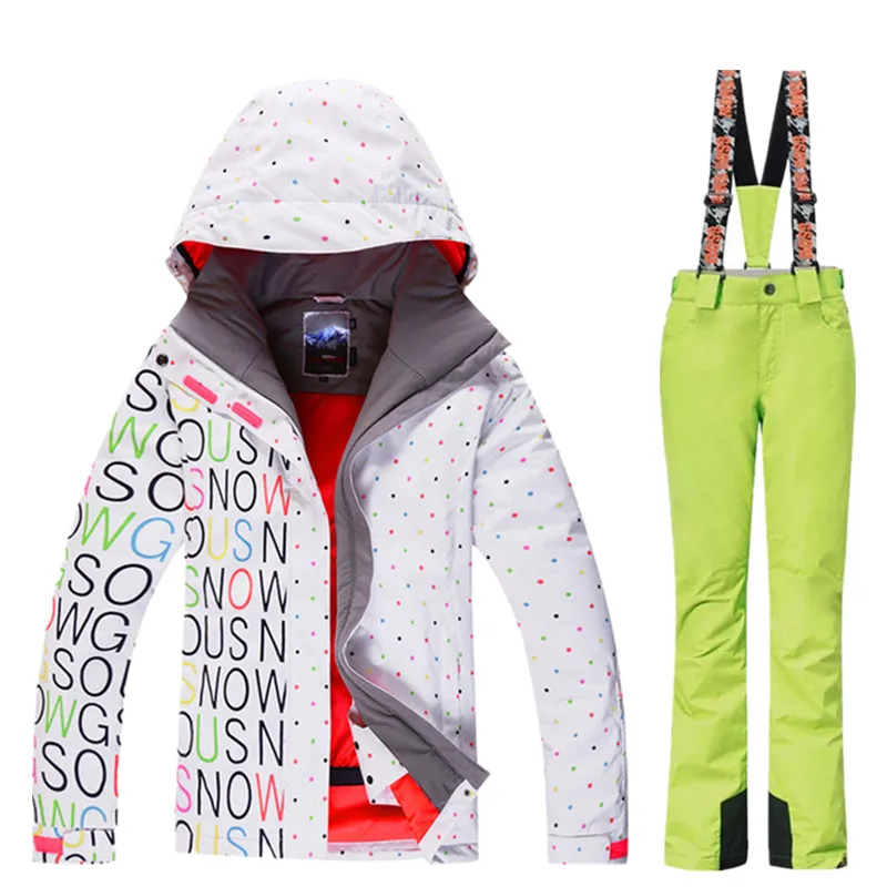 GSOU SNOW Brand водостойкий лыжный костюм женский Лыжная куртка брюки зимний горный