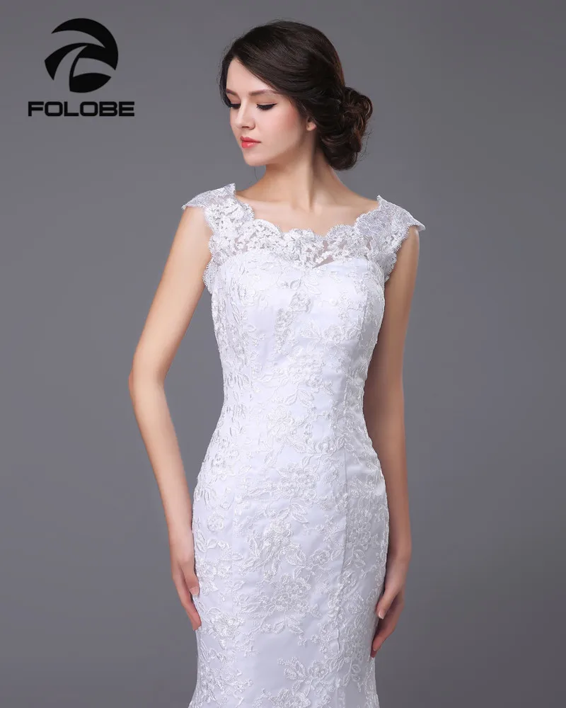 Элегантный Совок шеи Кружева Vestidos De Noiva спинки Русалка Макси Свадебные платья Robe