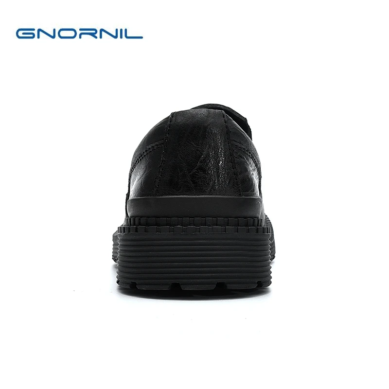 GNORNIL Brand Genuine Leather Men Shoes 2018 Autumn New Fashion Non-Slip Rubber Sole Casual Business Flats | Обувь