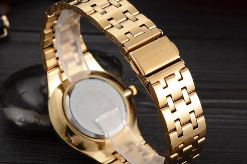 CHENXI полностью золотые часы для женщин ультра тонкий Циферблат из нержавеющей