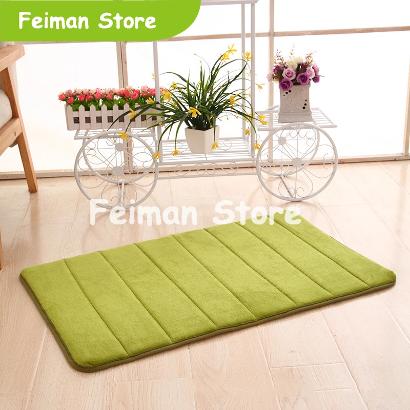 Коралловый бархатный дверной коврик с памятью Одноцветный ковер для гостиной