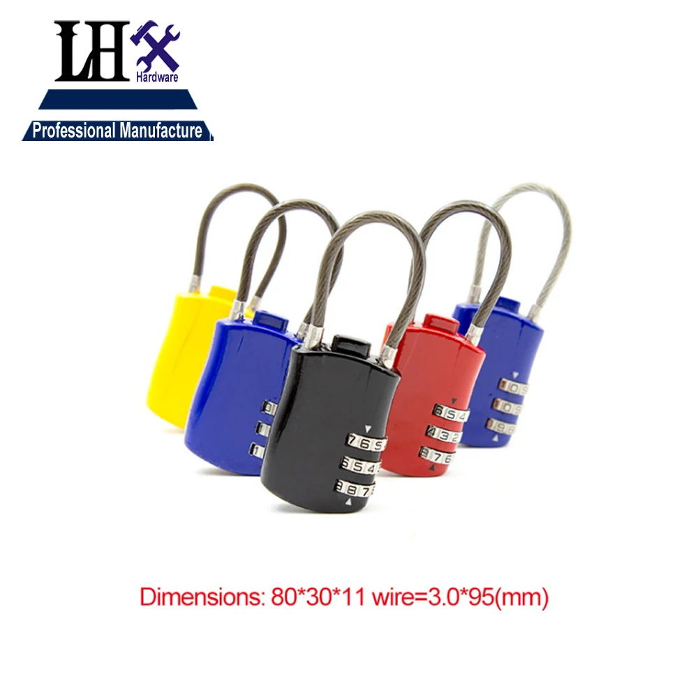 Замок Wirerope с кодовым замком школьный замок для чемодана кодовый цифровым паролем