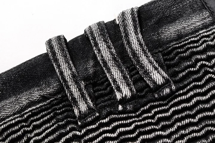 NWT BP Men's Stylish Fashion Stretch Slim Acid Black Washed Biker Jeans Size 28-38 (#1427) | Мужская одежда