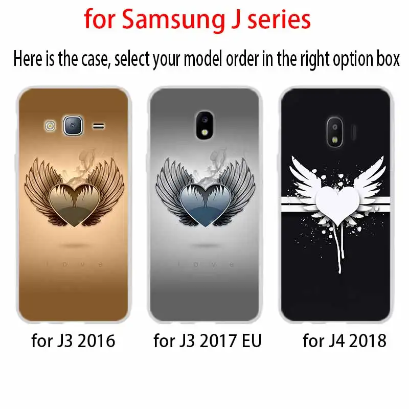 Чехол с крыльями сердец для Samsung Galaxy J6 J4 Plus J8 J3 J7 2018 J5 j7 2017 2016 j6 Prime|Бамперы| |