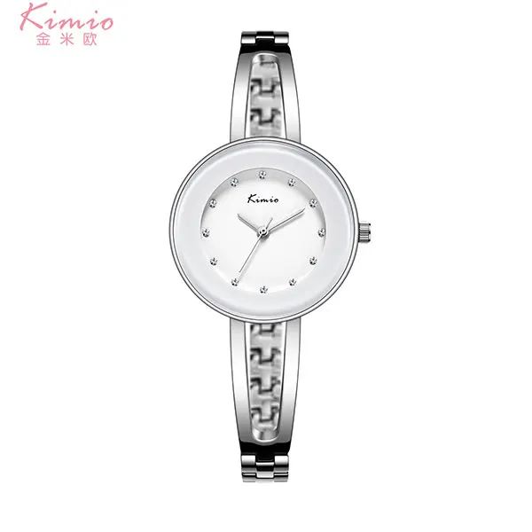 silver Модные женские кварцевые часы от бренда KIMIO, часы с браслетом, роскошные женские часы, подарок, часы под платье, наручные часы, квадратный чехол - Цвет: silver