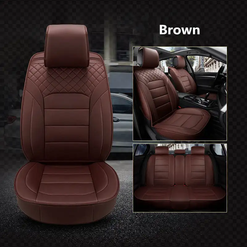 Brown standard Новинка, чехлы для сидений автомобиля, четыре сезона, все, Зима, Лето, подушка, подушка, автомобиль, окруженный сидением, полный кожаный чехол для сидения - Название цвета: Brown standard