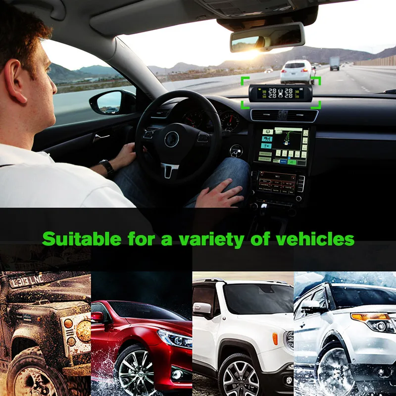 KEELEAD TPMS шины Давление мониторинга Системы Солнечный Мощность зарядки цифровой