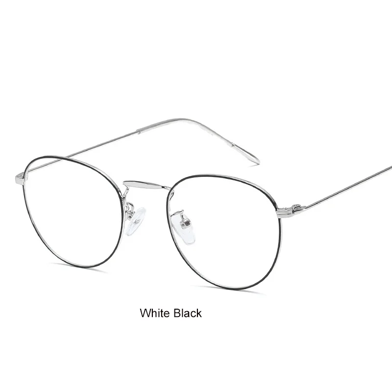 White Black VEGA очки ретро овальные анти-голубые легкие очки розовое золото очки для компьютера женские мужские синие блокаторы очки для компьютера VG261 - Цвет оправы: White Black