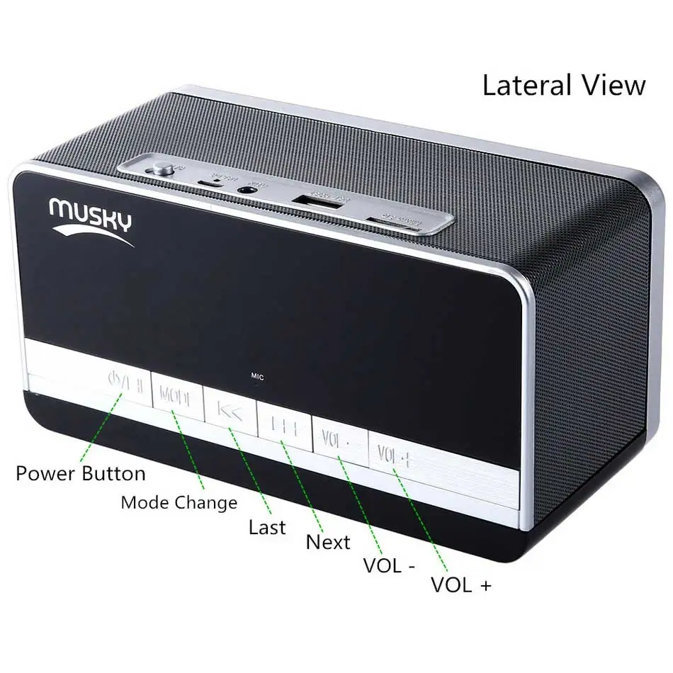 Мини Hi-Fi premium Stereo Портативный Bluetooth Динамик со светодиодной время Дисплей fm Радио