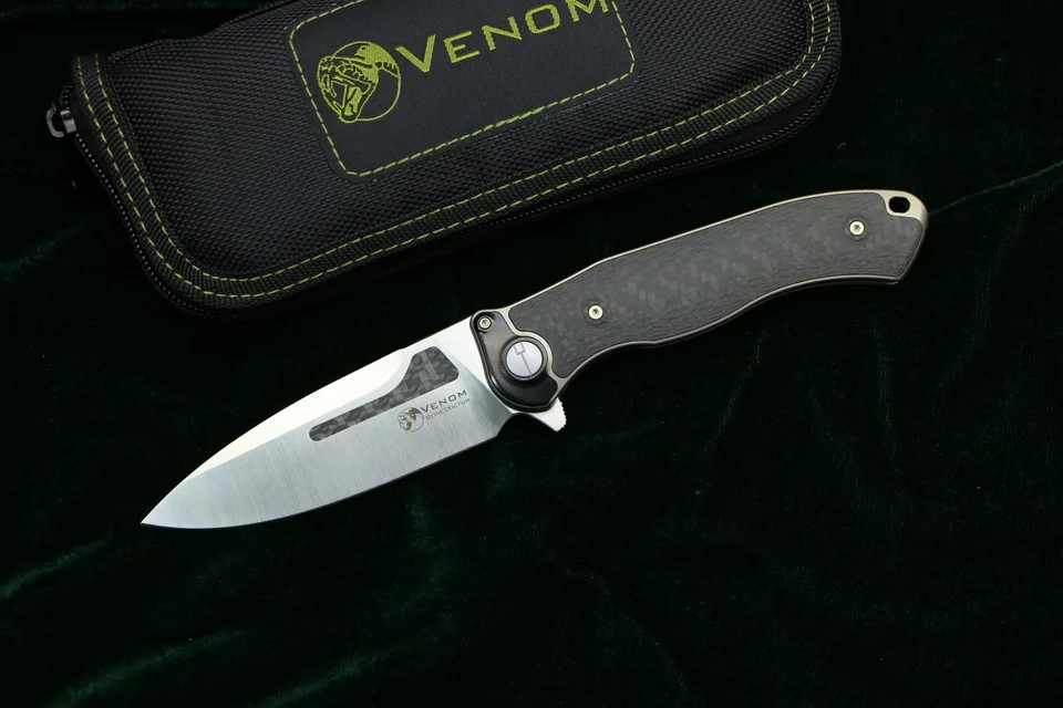 VENOM BONE DOCTOR M390 Титан CF Флиппер складной нож для кемпинга охоты выживания карманные кухонные ножи для фруктов EDC инструменты